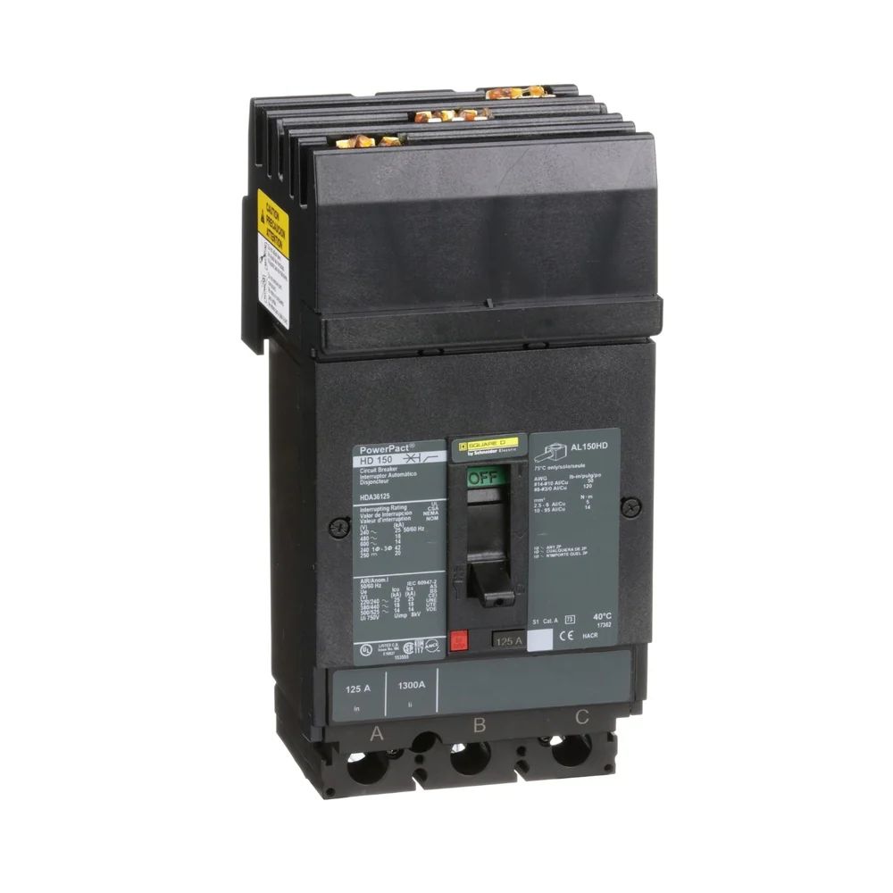 BKR IL HDA 125A 3P 18KA@480V 25KA@240V 4.5" 14-3/0AWG HDA36125