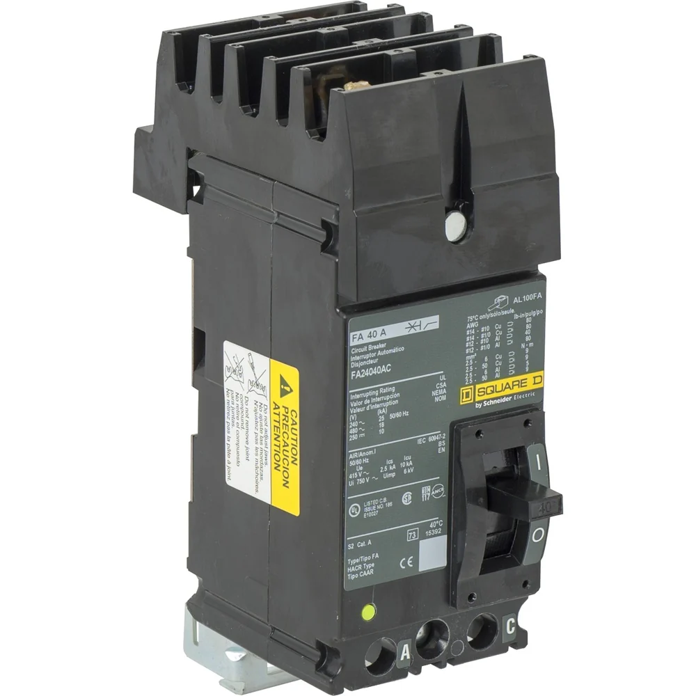 BKR IL FA 40A 2P AC 18KA@480V 25KA@240V 3" 14–1/0AWG Cu / 12–1/0AWG Al FA24040AC