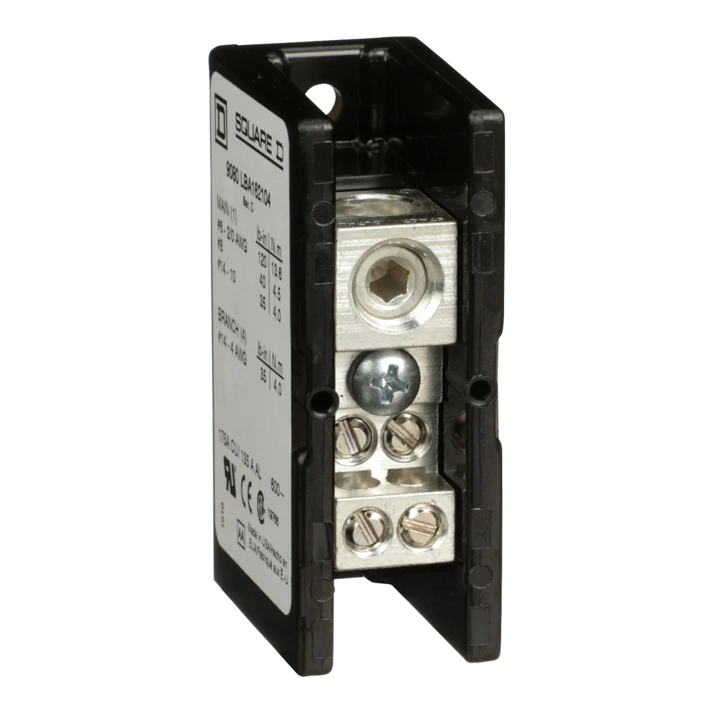 BLOQUE DE DISTRIBUCION 1P 175A 600V 1 ENTRADA 4 SALIDAS (9080LBA162104)