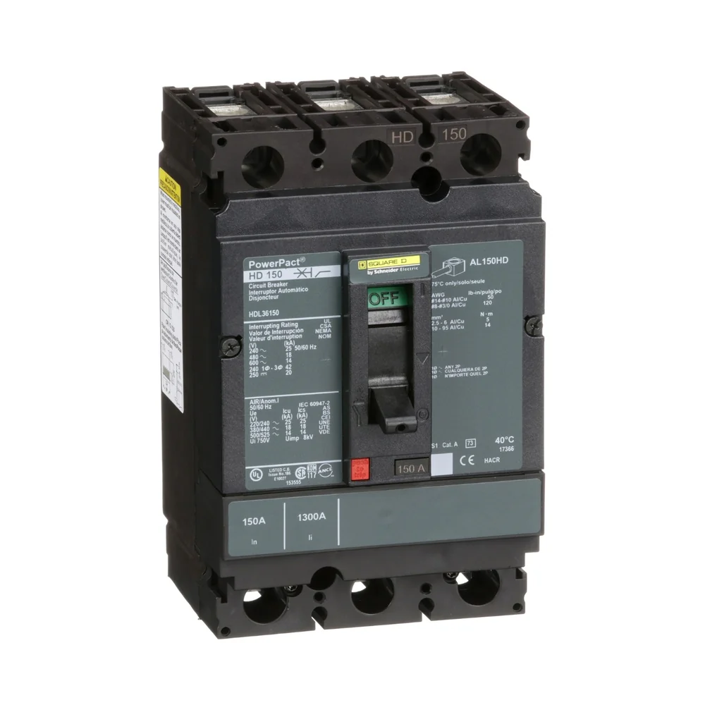 BREAKER HDL 150A 3P 18KA@480V 25KA@240V 14-3/0AWG HDL36150