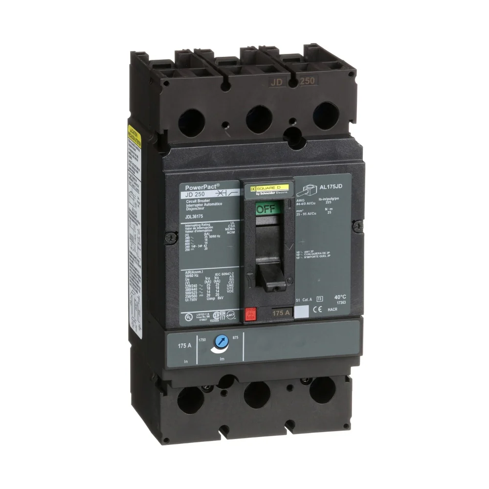 BREAKER JDL 175A 3P 18KA@480V 25KA@240V 4-4/0AWG JDL36175