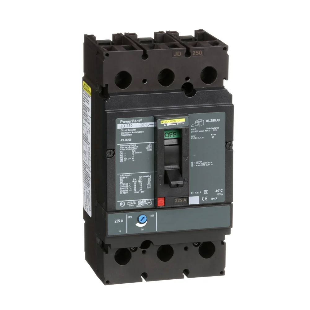 BREAKER JDL 225A 3P 18KA@480V 25KA@240V 3/0-350MCM JDL36225