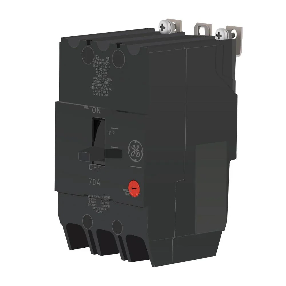 BREAKER TEY 70A 3P 480/277VAC@14KA 240VAC@65KA 120VAC@65KA TEY370