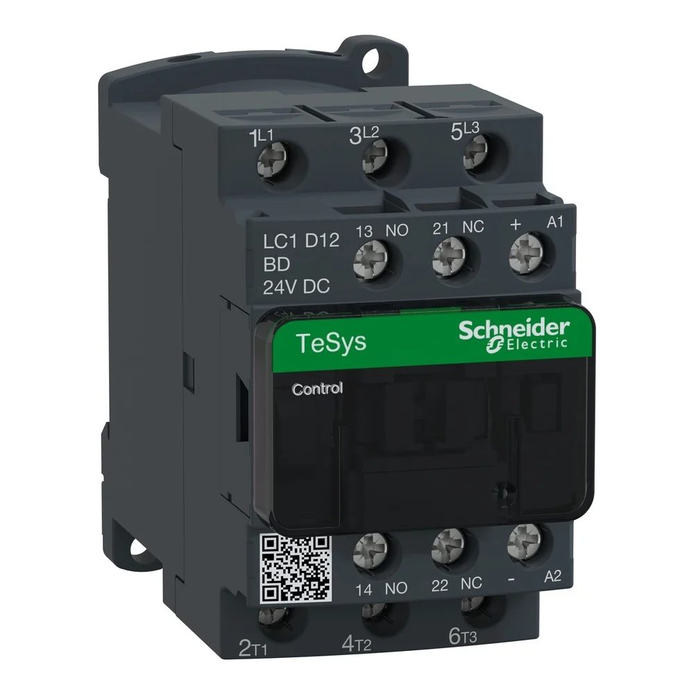 CONTACTOR AC-3 12A/AC-1 25A 24VDC (LC1D12BD) - Image 3