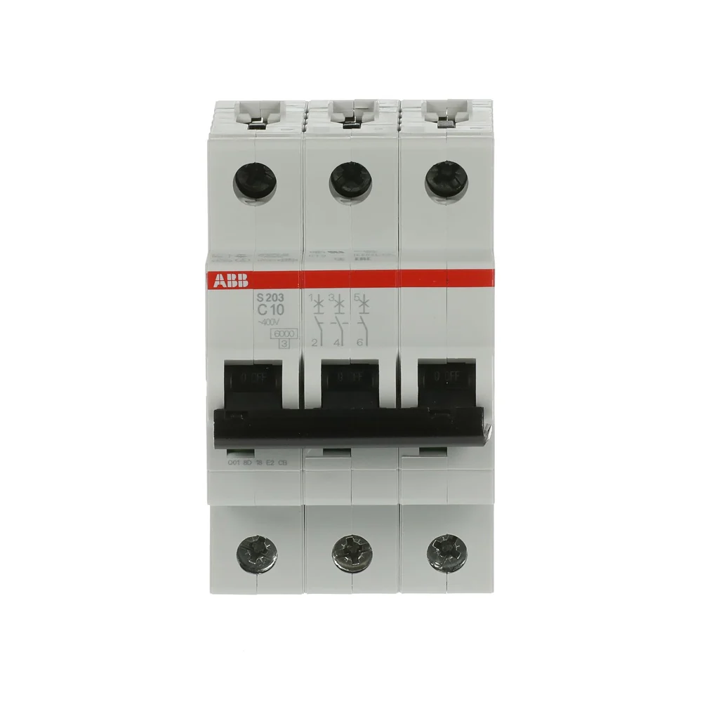 MINIBREAKER ABB (S203-C10) 480V C 6KA 3P 10A AC/DC