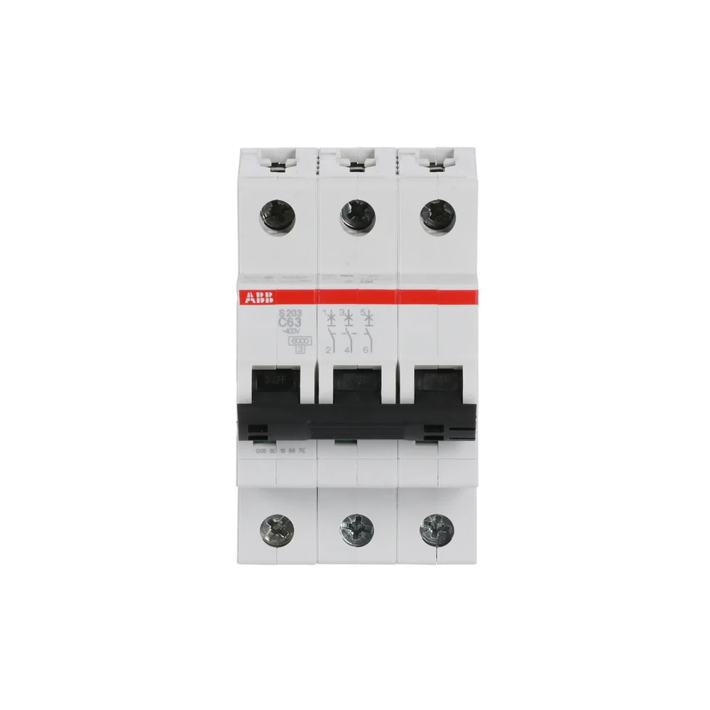 MINIBREAKER ABB (S203-C63) 480V C 6KA 3P 63A AC/DC