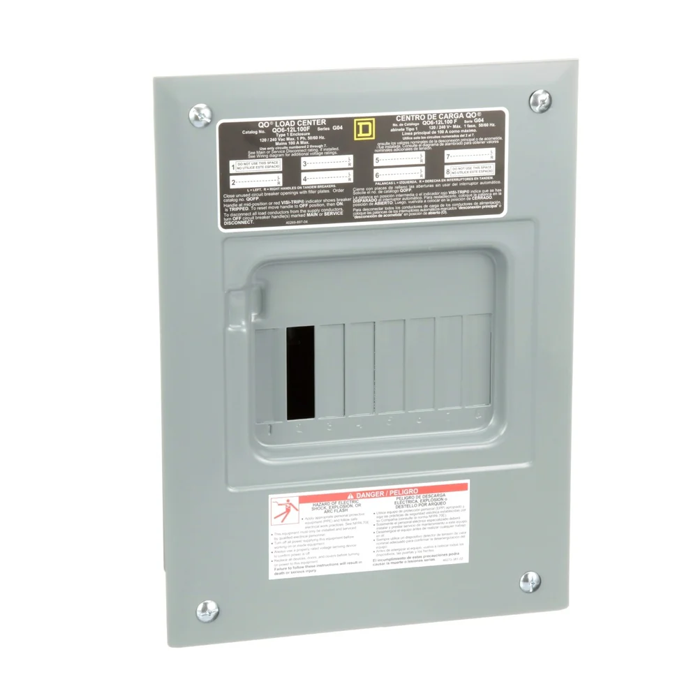 CENTRO DE CARGA 100A 6E 1F 120/240V N1 T/FLUSH 8-1AWG QO612L100F