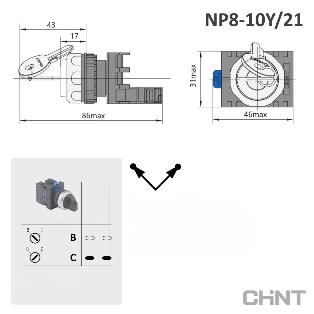 SELECT C/LLAVE 2POS NP8-10Y/21