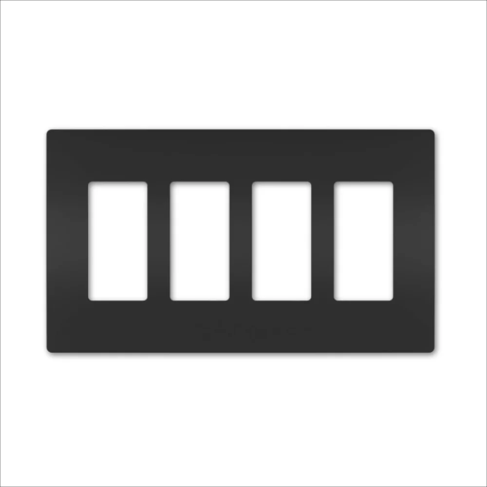 TAPA DECORA 4 GANG S/TORNILLO NEGRO RWP264BK