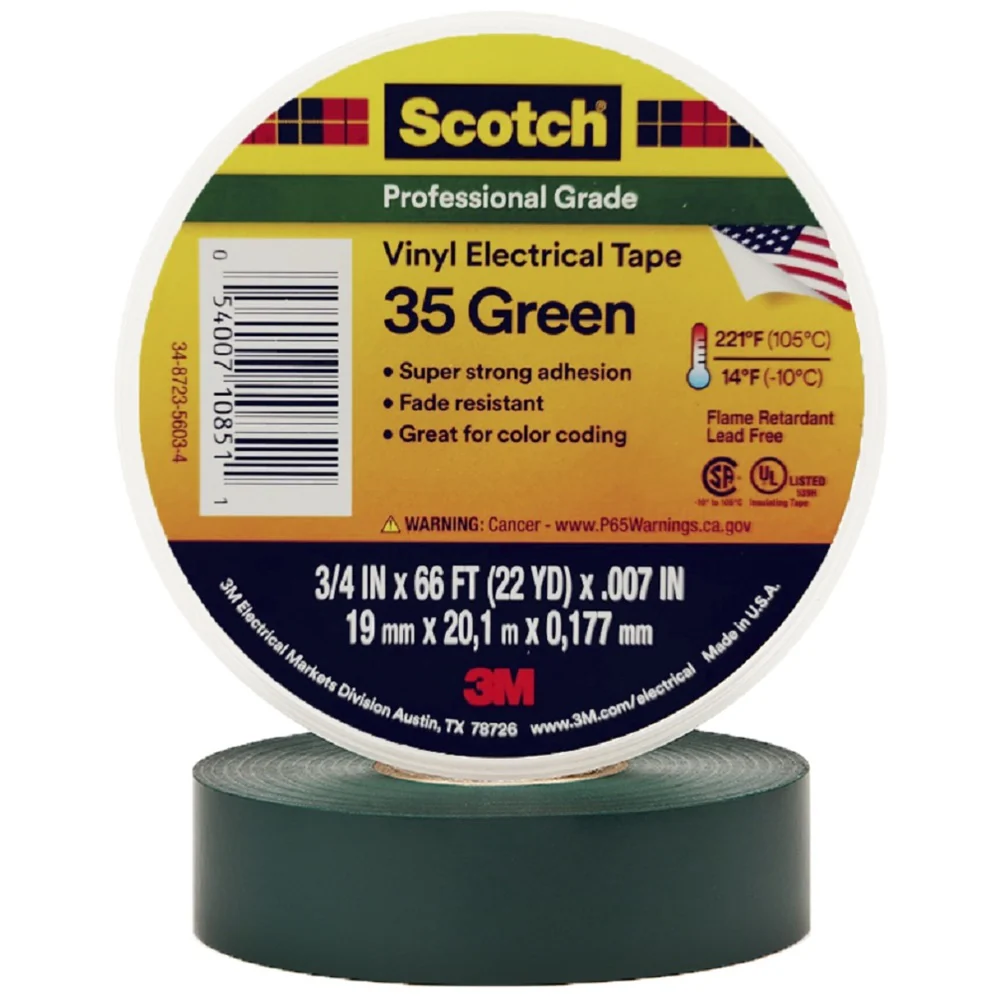 TAPE SCOTCH 35 VERDE 3M 3/4X66