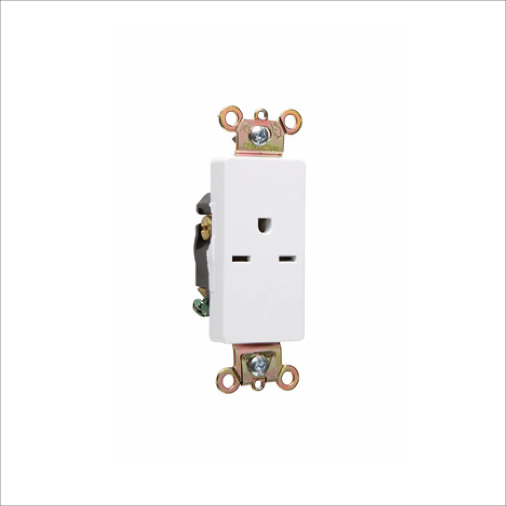TOMA DECORA SENCILLO 15 AMP 250V BLANCO 26661W