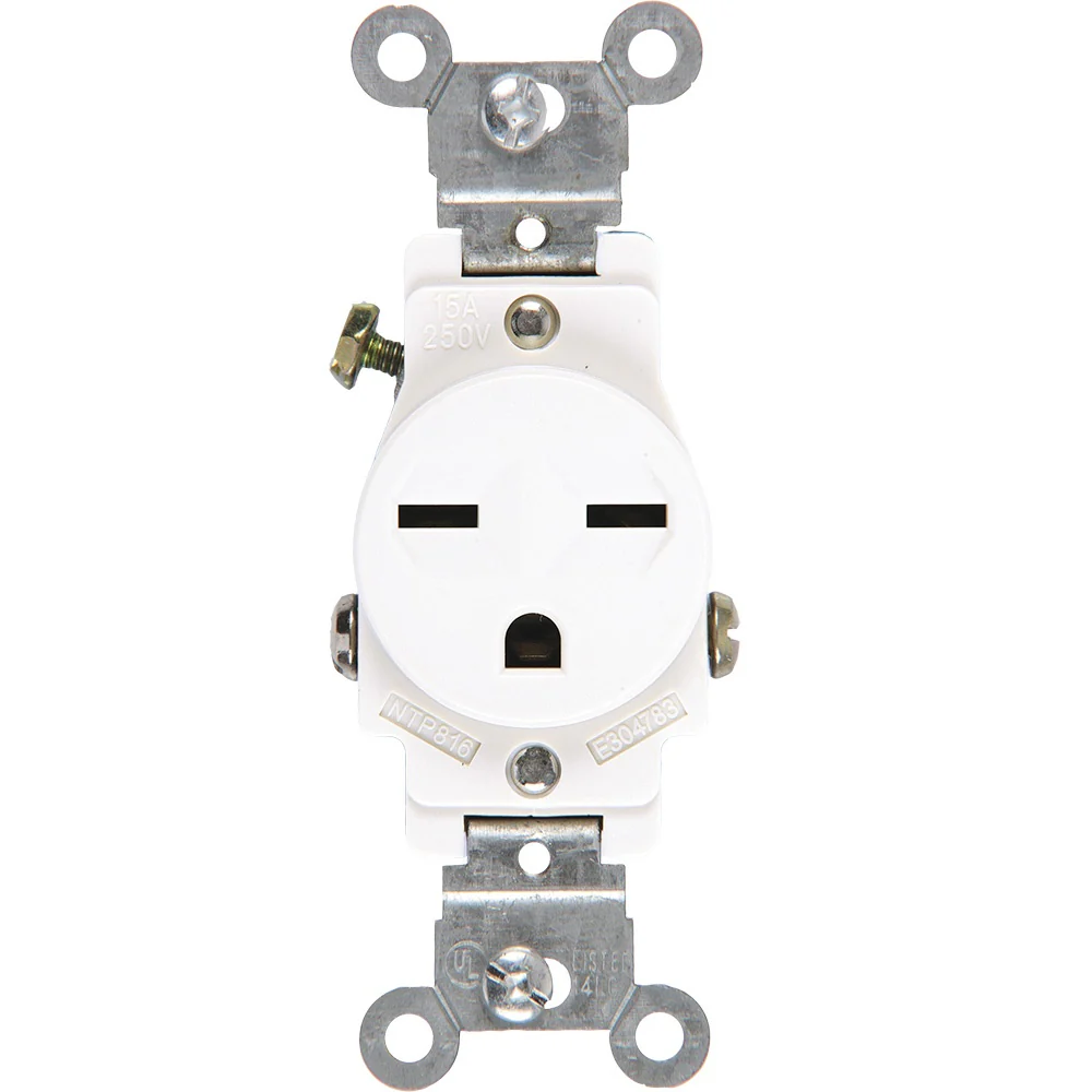 TOMA SENC. POLARIZADO 15 AMP 250V BLANCO 816W