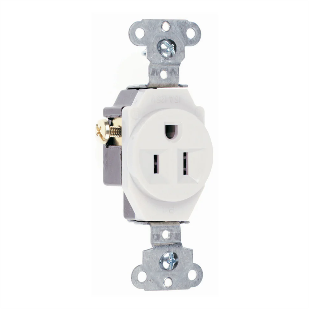 TOMA SENCILLO POLARIZADO 15 AMP BLANCO 5251W